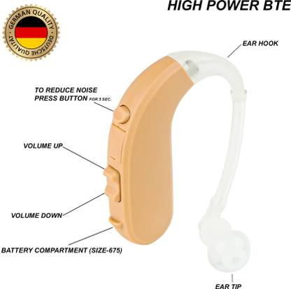 REX SOUND Super Premium High Power Digital 8 Channel Behind The Ear Hearing Aids Machine With Free 6 German Battery. Auto Noise Reduction Smart Ear Machine . Mini Wireless Hearing Aid . Easy To Use, Ready To Fit World's Smartest Hearing Aid. Sound Enhancer Ear Amplifier Super Power Digital Hearing Aid For All Age Group. D700A BEHIND THE EAR Hearing Aid