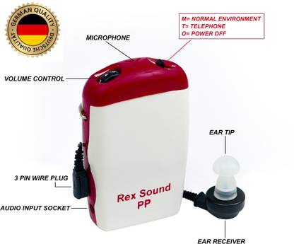 REX SOUND With 1 Year Warranty 3 Pin Super Power Premium Pocket Hearing Aids Machine 8 Channel, Pocket Model Hearing aid for Old age, OTM Function Long Battery Life Kaan Ki Machine, Sound Enhancer Ear Amplifier Ear Machine. Smart Hearing Aids Machine With Auto Noise Reduction. SUPER POWER-PP POCKET MODEL Hearing Aid