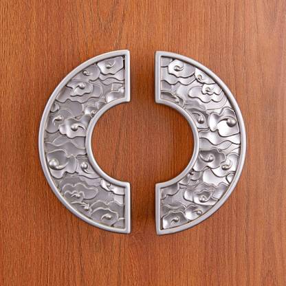 LAPO Round Main Door Handle /Door Handles for Main Door/Glass Door Pull Handle /Door Hardware (4 inches, Round Diameter 5 inch, Pack of 1 Set ,Matt Finish) Zinc Door Handle