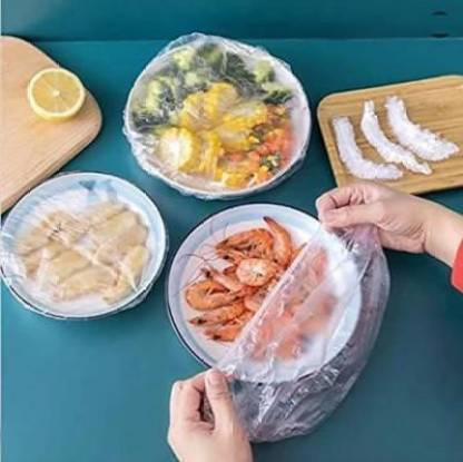 SHK Wrap Film Flexible Multi function Food Cov er Stretch Wrap Silicone Stretch 10 inch 10 inch Lid Set, Pack of 50