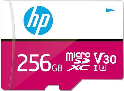 HP Micro SD Card 256GB with Adapter U3 V30 (Pink) (Write Speed 85MB/s & Read Speed 100 MB/s Records 4K UHD and Fill HD Video) U3 V30 256 GB MicroSD Card Class 10 100 MB/s  Memory Card Compatible with Camera, Computer, Gaming Console, Mobile, Tablet
