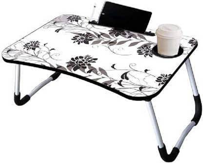 AVI CREATION White Flower Metal Portable Laptop Table