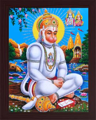 emoshine Anjani Putra Hanuman ji photo frame / Hanuman photo frame / Bajrangi photo frame / Veer hanuman photo frame Religious Frame