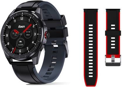 Foxin FoxFit Pulse with Black-Red Strap Smartwatch