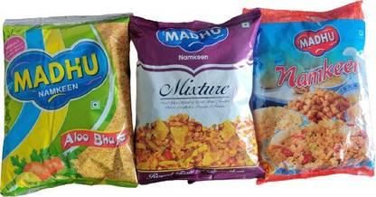 Madhu TAM TAM MIXTURE 400G+ CHANA DAL 400G+ ALOO BHUJIYA 400G