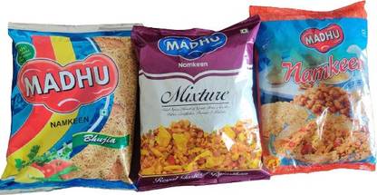 Madhu TAM TAM MIXTURE 400G+ CHANA DAL 400G+ BHUJIYA 400G