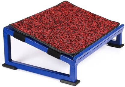 METRON Metal Foot Rest Stool for Under Desk with Removable Interloop Cushion Rubber Mat Foot Support
