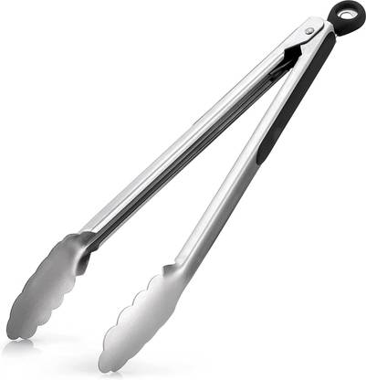 PuthaK (10 Inch) Stainless Steel Tongs For Cooking - Scallop Head Edge Kitchen Tongs - Easy Grip BBQ Grill Tongs With Lock Mechanism - Heavy Duty Metal Tongs... (10 Inch) Stainless Steel Tongs For Cooking - Scallop Head Edge Kitchen Tongs - Easy Grip BBQ Grill Tongs With Lock Mechanism - Heavy Duty Metal Tongs... 26 cm Serving Tongs