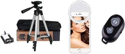 SANNO WORLD Tripod for Phone, Imported Tripods for Mobile Flexible Foldable Tripod for Camera Tripod Stand with remote and Selfie Ring Light Tripod Kit