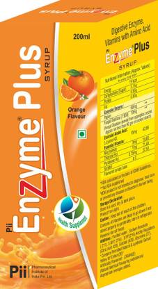 Pii Enzyme Plus Syrup Orange Flavour 200ml - Pack of 3