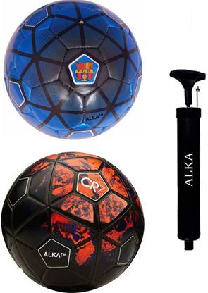ALKA CR 7 RED AND FCB LIGHT BLUE WITH PUMP Football - Size: 5
