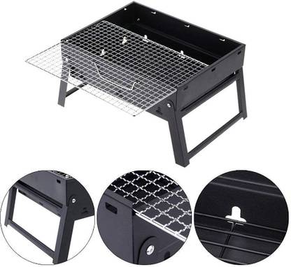 HEXA GOLD BarbequeBasket,PortableBBQGrillingBasketwithLongHandle Charcoal Grill