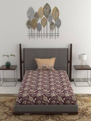 TRIDENT Cotton Single Flat 120 TC Floral Bedsheet