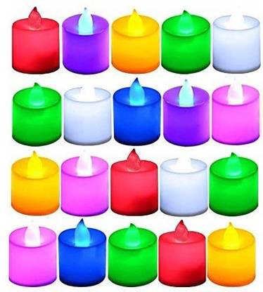 वंडरवीओएक्स XXVI®-2WE-UJ-Color led Candles Diya for Decoration (Batteries Included) मोमबत्ती