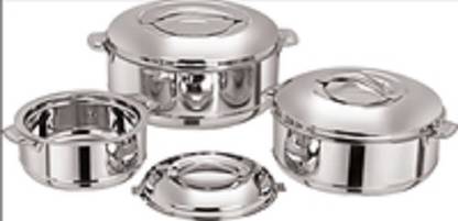 MAXFRESH Stainless Steel Pack of 3 Royal Casserole Hotpot Set (1000ml,1500ml,2500ml) Thermoware Casserole