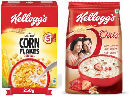 Kellogg's Corn Flakes Original 250 gm + Oats 1 Kg Box