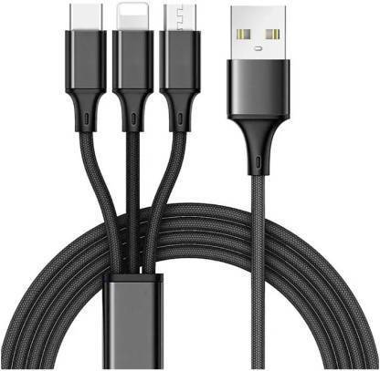 ARU Power Sharing Cable 2.4 A 1.2 m Metal Shell A3C-04 3in1 Nylon Braided