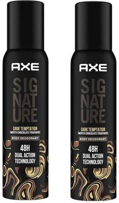 AXE Signature Dark Temptation Smooth Chocolate Fragrance No Gas Deodorant Body Spray Each 122ml Set of=2 Body Spray  -  For Men