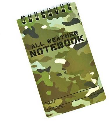 eDUST Military Grade Waterproof Tactical Pocket Notepad (3x5 inch) - ALL WEATHER NOTEBOOK Pocket-size Note Pad Ruled-Grid 100 Pages
