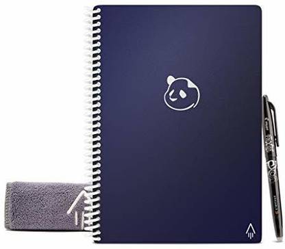 Rocketbook Panda Planner - Reusable 2021 Daily, Weekly, Monthly, Planner with 1 Pilot Frixion Pen & 1 Microfiber Cloth Included - Dark Blue Cover, Executive Size (6" x 8.8") Book-size Notebook Ruled 32 Pages