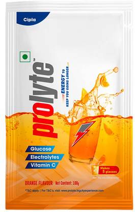 Cipla Prolyte Glucose Energy Powder with Electrolytes, Vitamin C, Instant Hydration Energy Drink