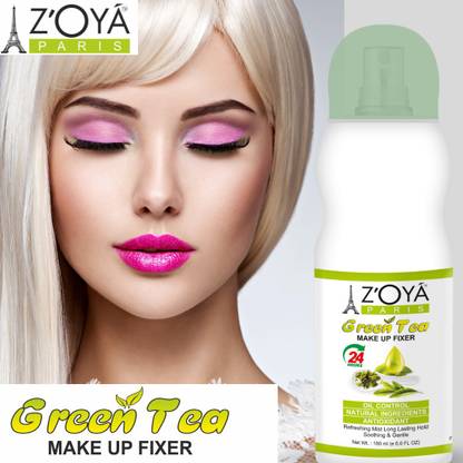 ZOYA PARIS Lightweight, soothing spray fixes all kind of makeup, forming on the skin with light invisible blemishes with moisturizing effect. Green tea makeup Foundation fixer Natural MAKEUP FIXER SPRAY Primer, long lasting Makeup Fixer Natural Spray CAN BE APPLIED ANY TYPE OF MAKE UP, MIST & FIX Primer. Foundation