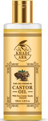 Khadi Ark Castor Oil, 100% Pure (For Hair Growth, Anti Dandruff, Nails Growth, Eyebrows growth, Beard Growth) Hair Oil