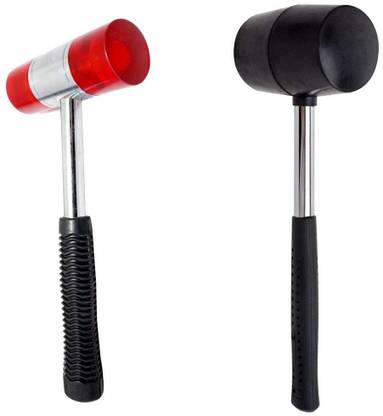 GSK Cut Double Faced Hammer Double Headed Face Nylon & Rubber Hammer Mallet Pack of 2 Pieces for Construction, Woodworking, Automobile and DIY project Mallet