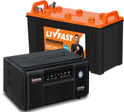 Livfast MXFP 1830+Merlyn SW 850 Flat Plate Inverter Battery