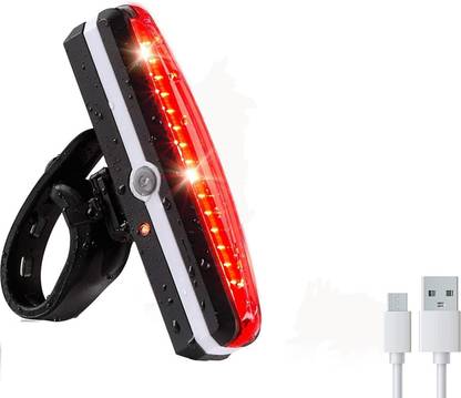 BabyGo Bicycle 5 Modes LED USB Rechargeable Sleek Design Tail Light (Pack of 1) LED Rear Break Light