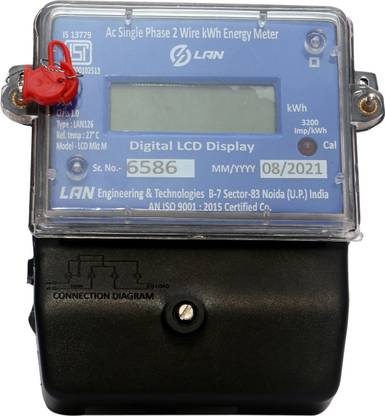 Polycarbonate Fire Proof Lan Meters Single Phase Digital Multi Function Electrical Energy Meter With Electronic Lcd Display 1 Year All India Replacement Warranty Metal Box In Electrical Energy Meter, Digital Energy Meter Wiring Diagram