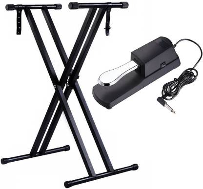 Corslet Keyboard Stand Adjustable Piano Stand for 61 Keys Universal Instrument Accessories Double Braced X-Style with Sustain Pedal for Keyboard, Keyboard Musical Instrument Stand, Compatible with Yamaha , Casio , Korg , Roland Keyboard , Piano Stand, Piano Keyboard Stand, Musical Instrument Stand, Keyboard Musical Stand, Keyboard Sustain Pedal, Piano Keyboard Casio, Casio Stand, Double Keyboard Stand, Sustain Pedal, Keyboard Pedal , Footswitch Key Synthesizers Pedal Piano Damper Pedal Keyboard Stand