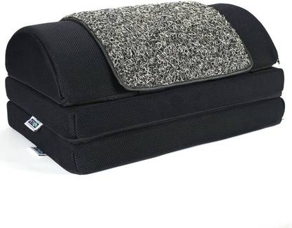 METRON Adjustable (3 Height-in-1) Foot Rest Stool for Under Desk with Removable Interloped Cushion Rubber Mat | Relieve Foot Pain Improves Blood Circulation | Three Height Options 5” 7” & 9” | Foam Solid Orthopaedic Pillow Pack of 1