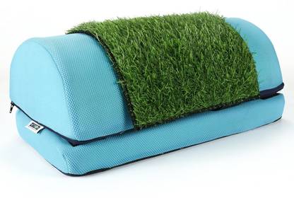 METRON Adjustable Foot Rest Stool under Desk with Removable Artificial Grass Turf Top Mat Sheet | Relieve Foot Pain and Improves Blood Circulation | Two Height Options 5” & 7” | Washable Cover | Foam Solid Orthopaedic Pillow Pack of 1