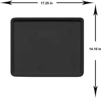 Prakirti Kitchen Serving Rectangle Hotel Tray, Black Color, Unbreakable Acrylic Products, Size 17.25" x 14.10" Inch, Set of 1 Pieces. Tray