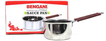 BENGANI Stainless Steel Saucepan 15.5 cm diameter, 1 L capacity (Stainless Steel, Plain Bottom) Milk Pan 16.5 cm diameter 1 L capacity