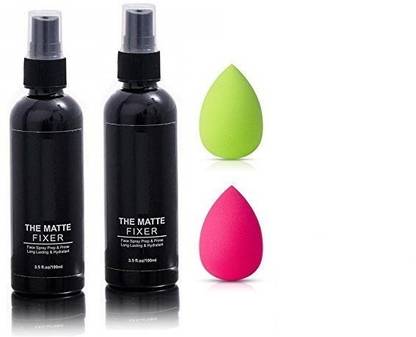 DESRK THE MATTE FIXER FACE SPRAY WITH TWO SPONGE PUFF ( 2 FIXER + 2 PUFF) Primer  - 60 ml