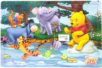 Mubco Wooden Cartoon My Friends Tigger & Pooh Theme Jigsaw Puzzles Game | Educational Fun Blocks Wooden Frame for Kids (204 Pieces)