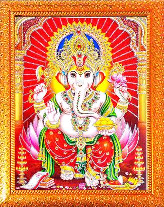 SUNINOW LORD GANESH | GANPATI BAPPA MORYA | GANPATI | GANESHA PHOTO FRAME Religious Frame