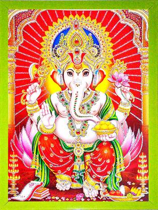 SUNINOW LORD GANESH | GANPATI BAPPA MORYA | GANPATI | GANESHA PHOTO FRAME Religious Frame
