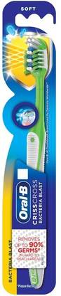Oral B Crisscross Bacteria Blast Deep Clean, Pack of 1 Soft Toothbrush
