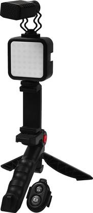 Xtreme Acoustics SGM02-SC Portable vlogging kit with tripod stand mobile holder and shotgun microphone and led light for DSLR's, Mobile Camera, Smartphone, Photography, Video Recording,vlogging, Youtuber Tripod Kit Tripod Kit
