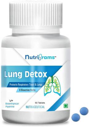 Nutrigrams Lung Detox- 100% Herbal Lung Detox for Smokers - Removes Tar and Toxins