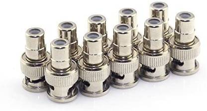 TAAPSEE 10 Pack RCA and BNC Coaxial Adapter - BNC Male to RCA Female Connector, Adapter, Coupler, and Converter - for RG11, RG6, RG59, RG58, SDI, HD SDI, CCTV BNC MALE TO RCA FEMALE Wire Connector