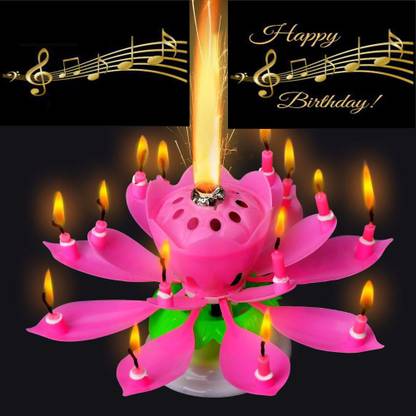 Devansh enterprises Happy Birthday Musical Rotating Candle Candle