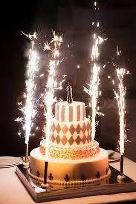 Devansh enterprises happy birthday Cake Sparkle Candle(pack Of 6) Candle
