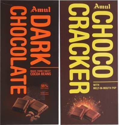 Amul DARK + CHOCO CRACKER CHOCOLATE Bars
