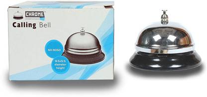 CHROME Steel Desk Kitchen Hotel Counter Reception Restaurant Bar Ringer Call Bell Service Bell 8.5 * 5.5cm Demonstration Bell