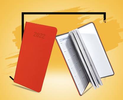 RATN Mini Orange Neon Pocket Diary Planner for year 2022 and Unique Design - Easy to Carry and Note Important Information ( Size : 18 x 9 x 2 CM ) Mini Diary yes 100 Pages