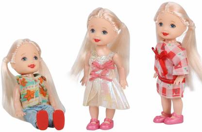 WHITE POPCORN Pack of 10 4'' Mini Dolls with Color Cloth (Pack of 10)